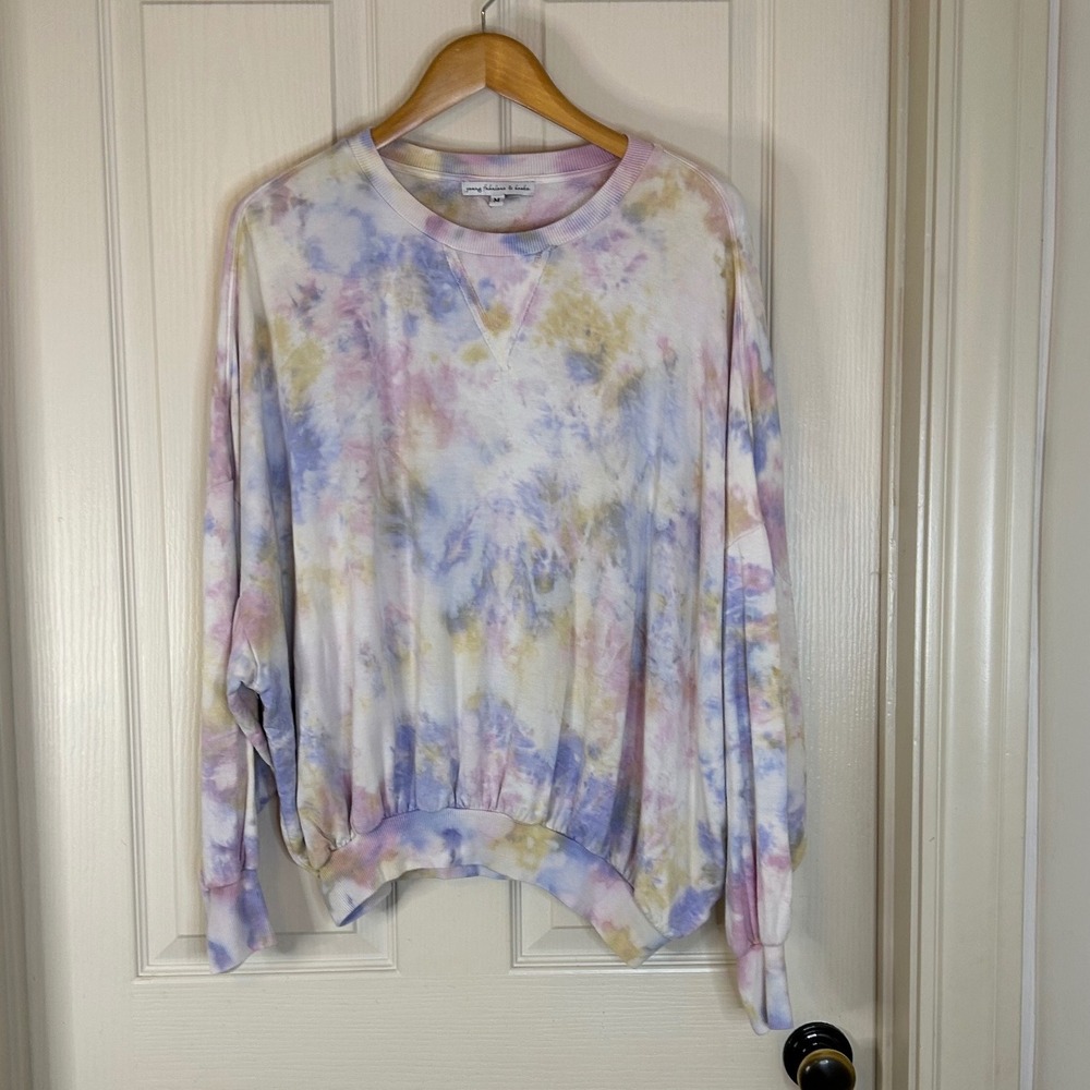 Young Fabulous Broke Tie Dye Pullover Sweatshirt‎ Pastel Oversized Medium